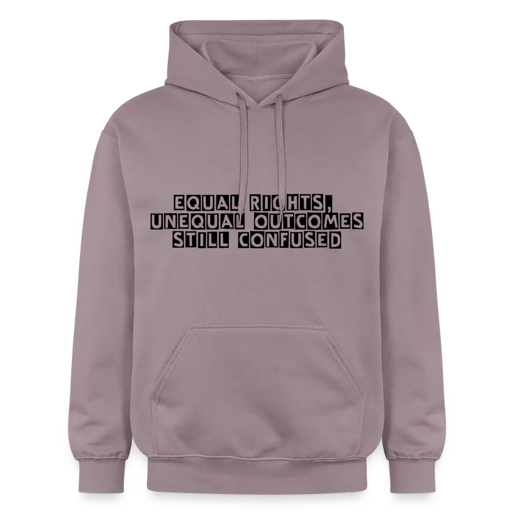 Equal Rights Unequal Outcome Still Confused Hoodie | Men’s Statement Hoodie - purple-grey 