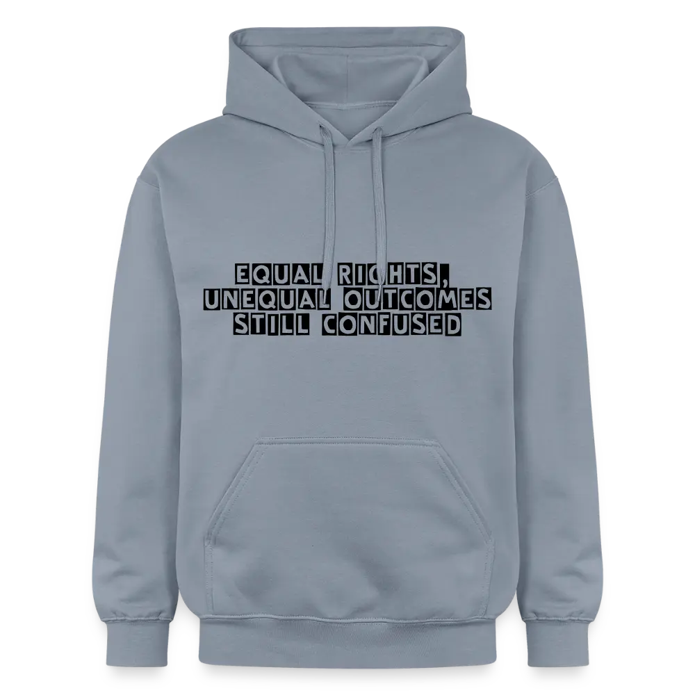 Equal Rights Unequal Outcome Still Confused Hoodie | Men’s Statement Hoodie - blue