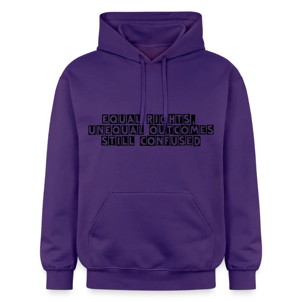 Equal Rights Unequal Outcome Still Confused Hoodie | Men’s Statement Hoodie - purple